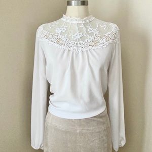 C. Wonder White Blouse with Lace Top
